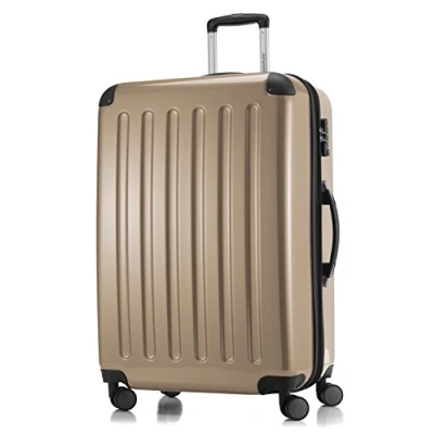 Afbeelding van HAUPTSTADTKOFFER Alex harde koffer met 4 dubbele wielen, trolleykoffer, uitbreidbare reiskoffer, TSA, 75 cm, 119 liter, champagne