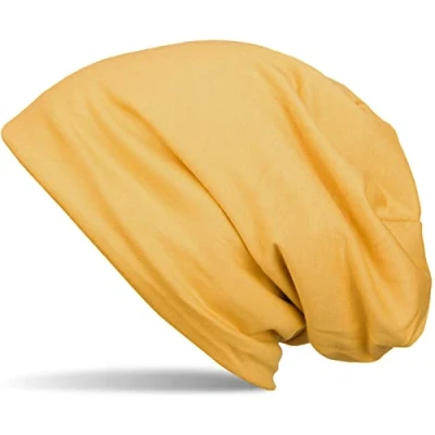 Afbeelding van styleBREAKER klassieke effen uniseks beanie muts met fleece binnenzijde, gevoerd 04024008, Kleur:Mosterd