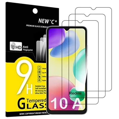 Afbeelding van NEW&#039;C 3 Stuks, Screen Protector voor Xiaomi Redmi 10A, 9C, Gehard Glass Schermbeschermer Film 0.33 mm ultra transparant, resistent