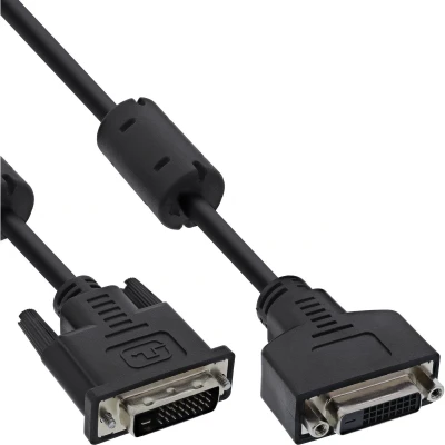 Afbeelding van InLine DVI D M F 3m kabel Zwart