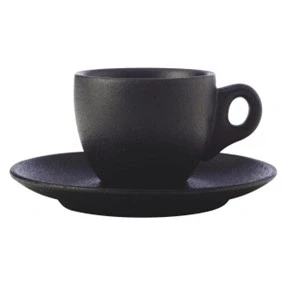 Afbeelding van Maxwell &amp; Williams Kop en Schotel Caviar Zwart 80 ml