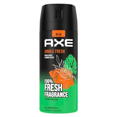 Afbeelding van Axe Bodyspray Jungle Fresh Deo zonder aluminium zorgt 48 uur lang voor effectieve bescherming tegen lichaamsgeur, 150 ml