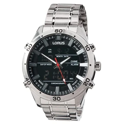 Afbeelding van Lorus Analoog digitaal kwartshorloge voor heren, met metalen armband RW651AX9, zilver,