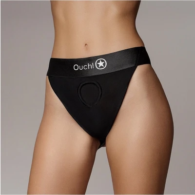 Afbeelding van Vibrating Strap on Panty Harness with Open Back XS/S Black