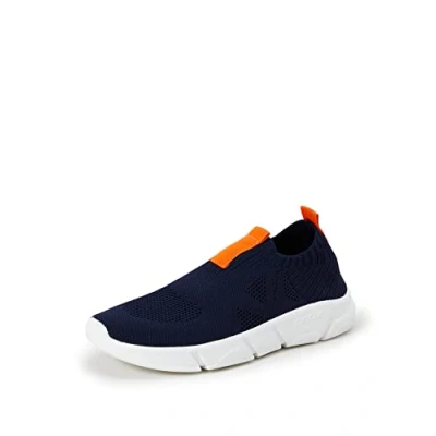 Afbeelding van Geox Unisex J ARIL Instappers voor kinderen, Maat: 36, Dark blue/orange Textiel