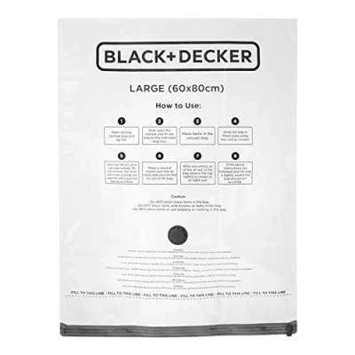 Afbeelding van BLACK+DECKER Vacuüm opbergzakken, wit, groot, 63439