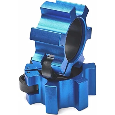 Afbeelding van Metalen Olympische halterklemmen 2 inch zware oefenkragen, gewichtsclips voor Barbell, Quick Release Gewichtsklemmen gewichtheffen, liften Kracht Fitness Training 1 Pair Blauw