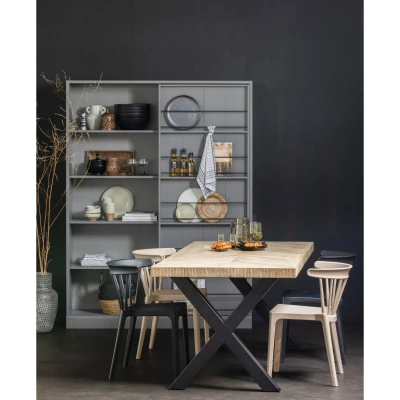 Afbeelding van Woood Tablo Eettafel 200 x 90 Bruin Visgraat