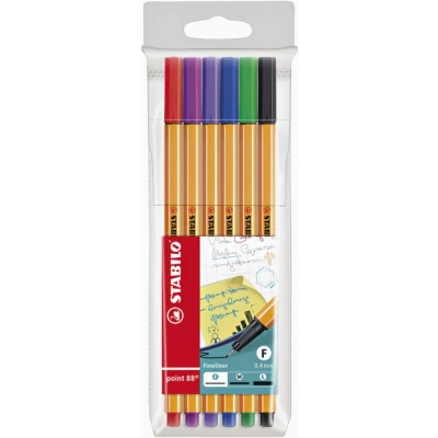 Afbeelding van Fineliner STABILO point 88/6 fijn assorti etui à 6 stuks