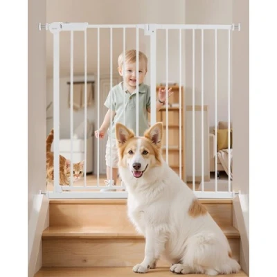 Afbeelding van VEVOR Baby Hek Hondenhekje Scheiding 65 101,6 cm Verstelbare Breedte Wit