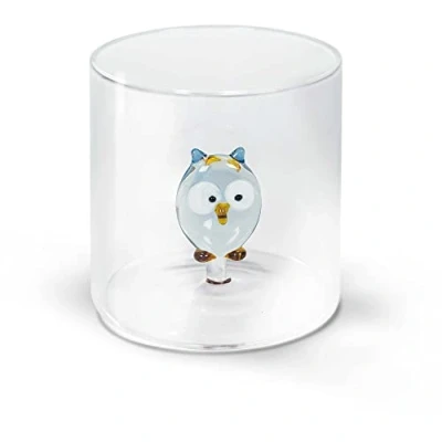 Afbeelding van WD Lifestyle Drinkglas van borosilicaatglas, inhoud 250 ml, motief uil.