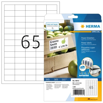 Afbeelding van HERMA Etiketten A4 wit 38,1x21,2 mm extreem hechtend 1625 St.