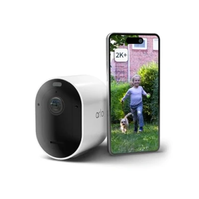 Afbeelding van Arlo Pro 5 Draadloze WiFi Beveiligingscamera Buiten, 2K+ HDR, 160˚ Verbeterd Kleurennachtzicht, Sirene, Bewegingsdetectie, 2 Weg Audio, 8 mnd Batterij, Secure Plan Proefperiode, 1 Cam, Wit