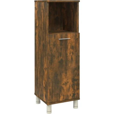 Afbeelding van vidaXL Badkamerkast 30x30x95 cm bewerkt hout gerookt eikenkleurig