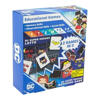 Afbeelding van Paladone DC Comics Super Heroes Matching spel, 2 spellen in 1, officieel gelicentieerd