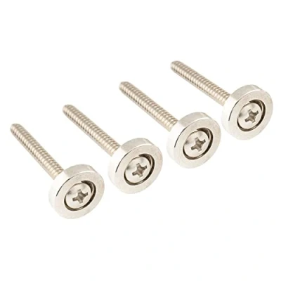 Afbeelding van Musiclily Pro 15mm Staal Neck Joint Bushings met Schroeven voor Elektrische Gitaar en Basgitaar, Nikkel (4 stuks)