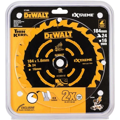Afbeelding van DeWalt Accessoires Cirkelzaagblad 184x16x24t, wisseltand, positief 7, kerf 1,65mm DT1669 QZ