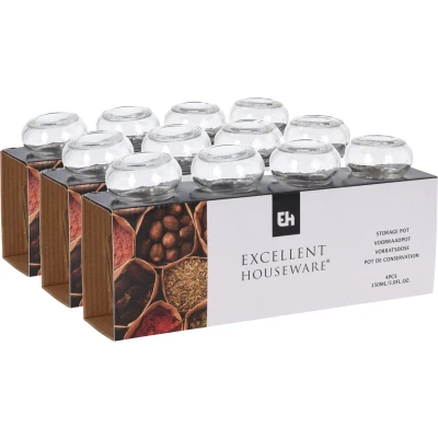 Afbeelding van Kruidenpotjes/voorraadpotjes 12 stuks glas 150 ml Voorraadpot