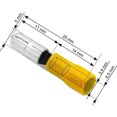 Afbeelding van Kabelschoen Rond Geel Insteekbreedte 5 mm Lengte 25 100 Stuks