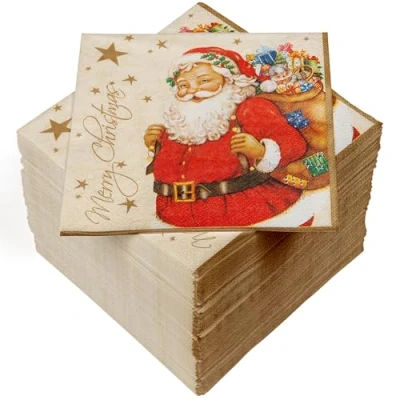 Afbeelding van HEKU: 100 servetten met motief, 33x33cm, 3 laags, Kerstman