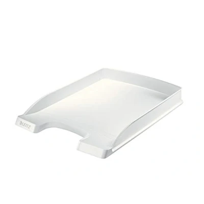 Afbeelding van Leitz Brievenbak plat A4, premium kwaliteit, stapelbaar opbergvak als bureau organizer, combineerbaar met Plus serie, wit, 52370001
