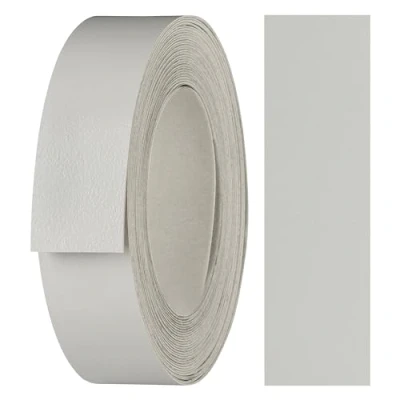 Afbeelding van haggiy melamine kantenband zelfklevend 18 mm x 5 m I meubelrandband veilige grip zonder strijken fineer voor planken/houten panele (asgrijs)