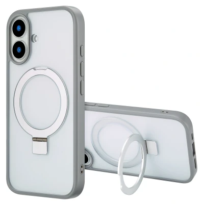 Afbeelding van Apple iPhone 16 MagSafe Hoesje Kunststof Accezz Hardcase/Backcover Grijs Telefoonhoesje Shockproof/Valbescherming