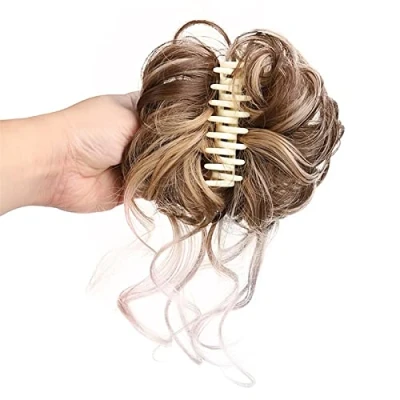 Afbeelding van Haar Chignon Synthetische Bun Hair Clips Messy Paardenstaart Extensions Golvend Krullend Broodje Claw Pruiken for Vrouwen Knot haarstukjes (Color : 1Pcs 06)