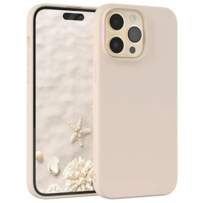 Afbeelding van EAZY Case Silicone voor iPhone 14 Pro Max Zacht Schokbestendig Mobiel Telefoon Hoesje Beschermend Geval met Camera Bescherming Dun Premium Cover TPU Bumper in Taupe
