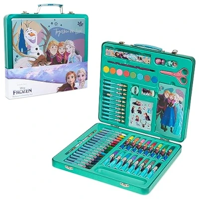 Afbeelding van Disney Frozen Kids Art Set 40 Plus Stuks Kleursets Verf Kleurpotloden Markers Krijtjes Geschenken voor Meisjes (Groen/Multi)