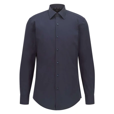 Afbeelding van Hugo Boss overhemd heren donkerblauw effen