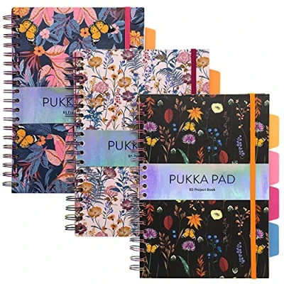 Afbeelding van Pukka Pad Bloom B5 Hardcover projectboek 25,4 x 18 cm 3 stuks geassorteerde bloemenmotieven