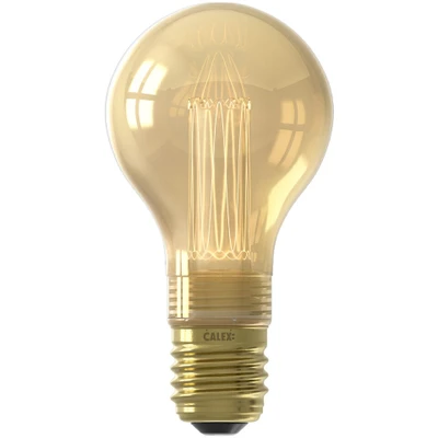 Afbeelding van Calex Crown Series LED Lamp E27 A60 Lichtbron Goud 3.5W Dimbaar