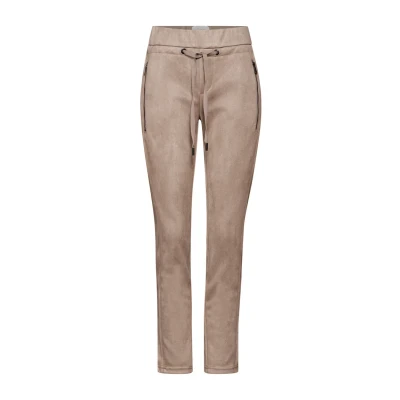 Afbeelding van STREET ONE Broek in velours look, Driftwood Beige, 44W / 30L