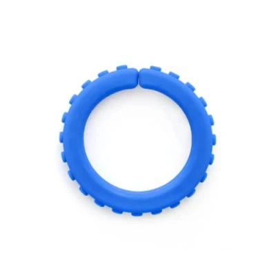 Afbeelding van Kauwarmband getextureerd Junior extra stevig blauw