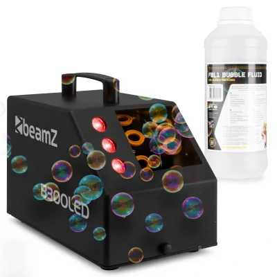 Afbeelding van BeamZ B300LED bellenblaasmachine set met 1 liter vloeistof en