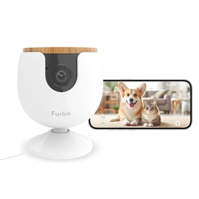 Afbeelding van Furbo Mini Pet Camera [Basic]: Small Camera, Big Safety &amp; Peace of Mind Monitor w/Phone App, Colour Night Vision, 2 Way Audio, Barking or Meowing Alerts, Designed for Dogs Cats, Indoor Cam
