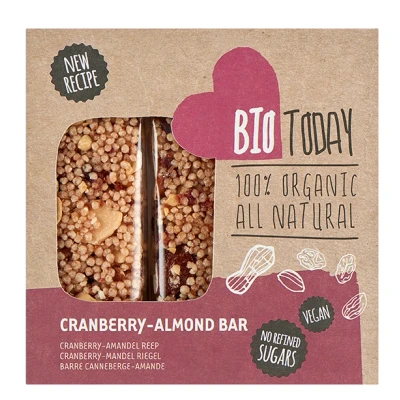 Afbeelding van BioToday Cranberry Almond Bar 75GR