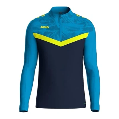 Afbeelding van JAKO Ziptop Iconic rood/wijnrood L marine blauw/fluogeel /