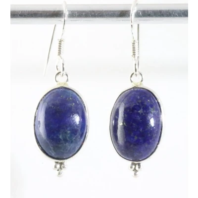 Afbeelding van Fijne zilveren oorbellen met lapis lazuli