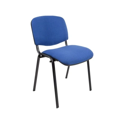 Afbeelding van Vergaderstoel of conferentiestoel basic zwart frame zonder armleuningen Donkerblauw stof