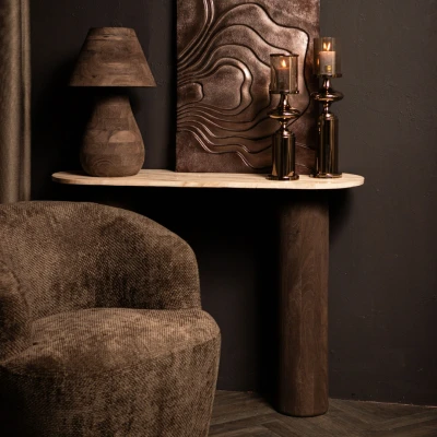 Afbeelding van PTMD Bijzettafel Liora 106x33x80 cm Hout Bruin