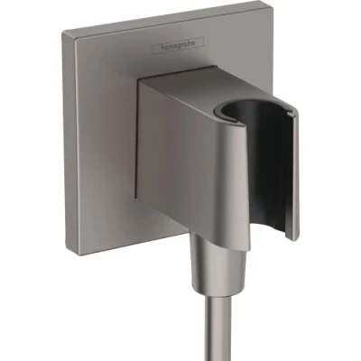 Afbeelding van Hansgrohe FixFit E muuraansluitbocht met handdouchehouder Brushed