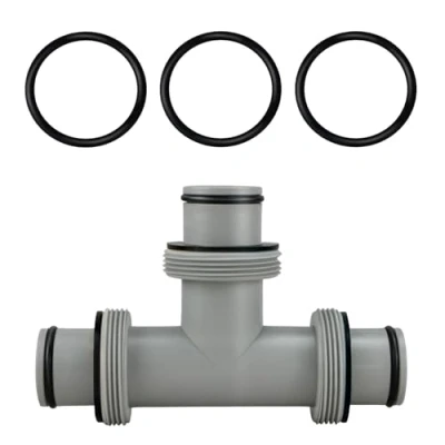 Afbeelding van JAMSSOW T stuk slangaansluiting voor 38 mm slang, zwembadslangadapter Intex Bestway Coleman, 3 wegventiel van mm, aansluitset zwembadslangen (T 3,5 inch)