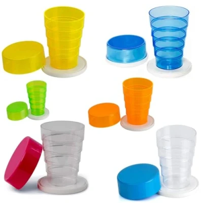 Afbeelding van Kimmel Opklapbare beker, kunststof, met spiegel, voor camping, picknick, reizen, huishouden, 1 stuk (1 stuk)
