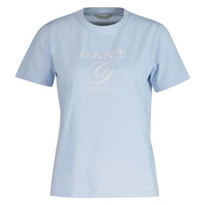 Afbeelding van GANT REG Graphic Tshirt print, Dames, Maat: Small, Fresh blue