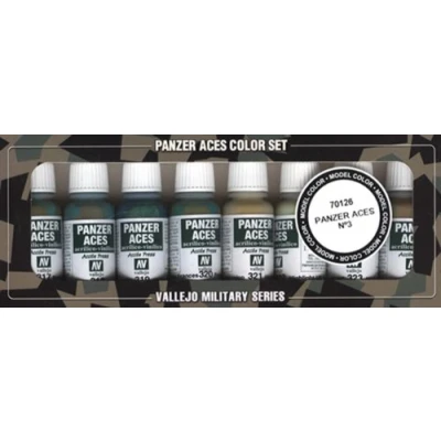 Afbeelding van Vallejo Model Kleur Panzer Aces No.3 Acryl Verf Set Diverse Kleuren (Pack van 8)