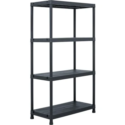 Afbeelding van vidaXL Opbergrek 100 kg 60x30x138 cm kunststof zwart