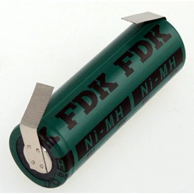 Afbeelding van FDK Ni MH celgrootte A HR AU 1,2 Volt / 2700 mAh hoogwaardige platte industriële cel accu met soldeervlag in U vorm