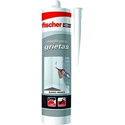 Afbeelding van FISCHER, Witte acrylplamuurmassa voor scheurvulling, reparaties binnenshuis, overschilderbaar, afwasbaar met water, hoge hechting verschillende materialen en eenvoudig gebruik, 300 ml